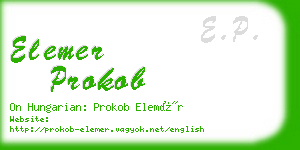 elemer prokob business card